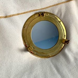 Solid brass nautical mirror